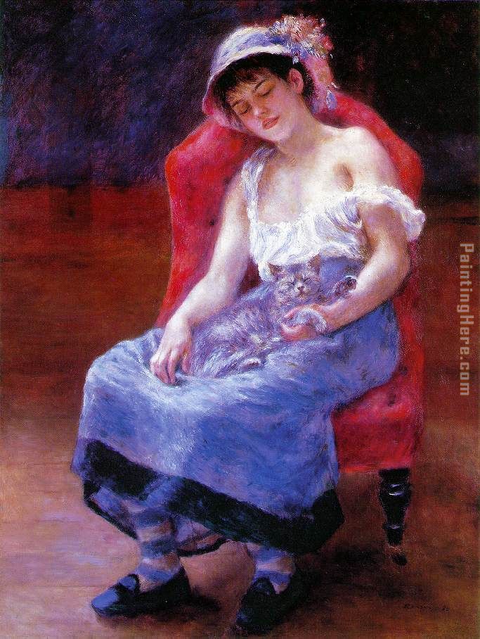 Sleeping Girl painting - Pierre Auguste Renoir Sleeping Girl art painting